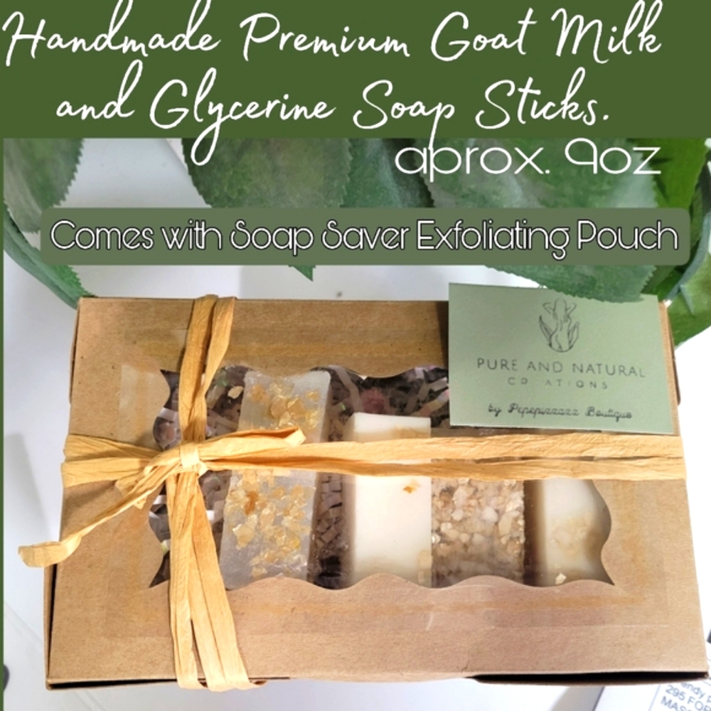 Last Box Goat Milk Soap gift box 9oz Hand Crafted  soap saver/exfoliating